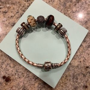 Beautiful Pandora leather bracelet